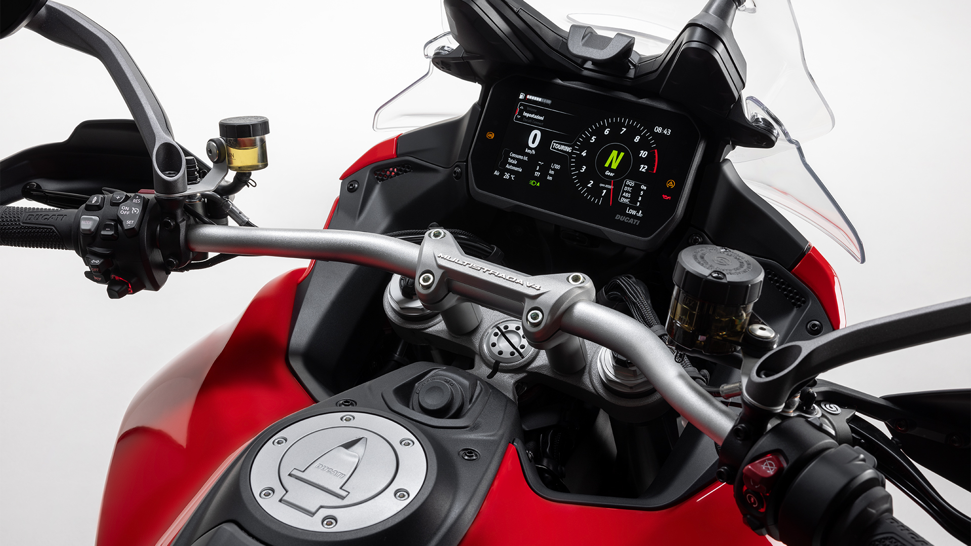 Ducati Multistrada V4 S instrumentation.