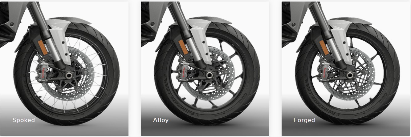 Ducati Multistrada V4 S three wheel options.