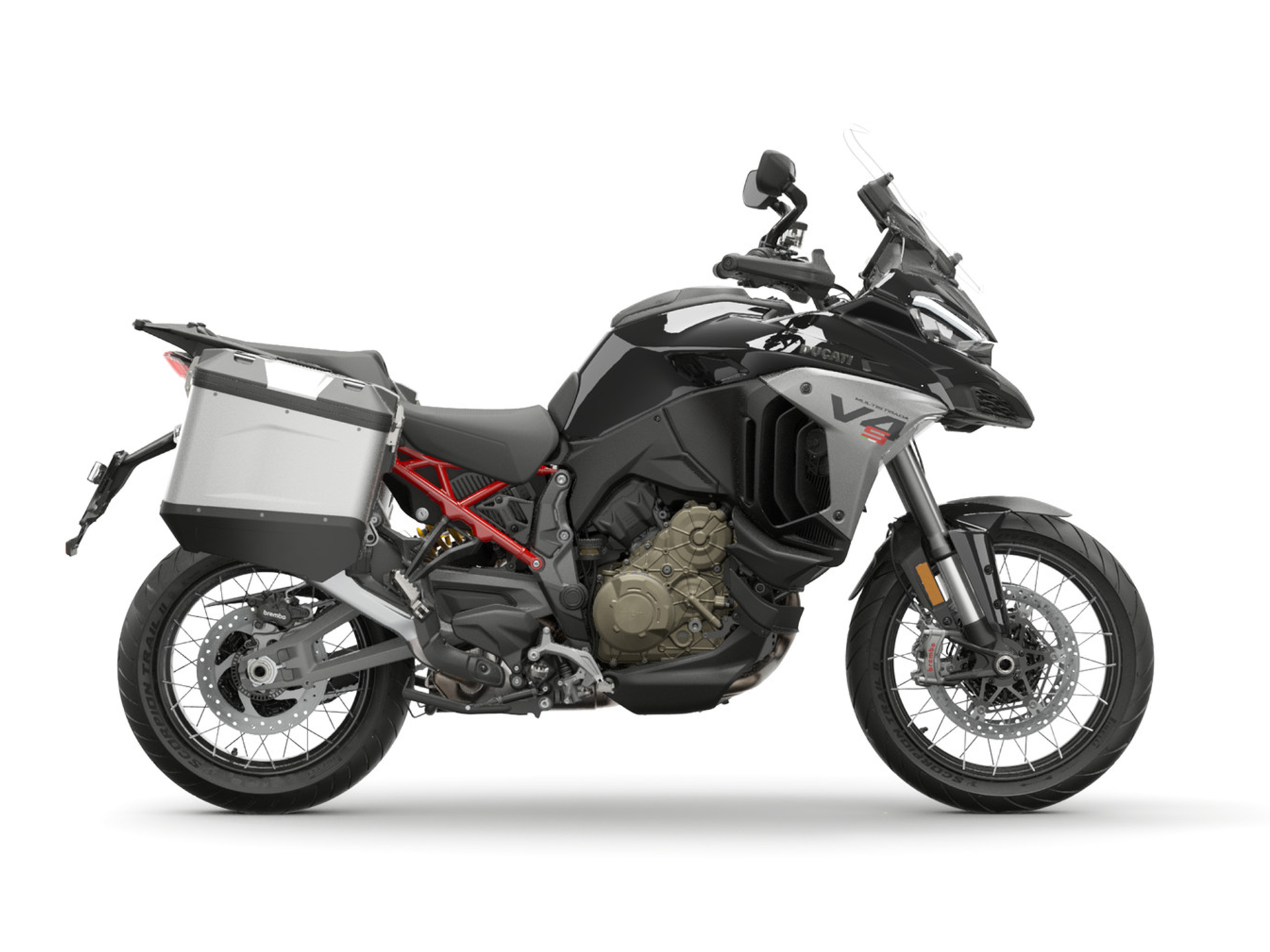 Ducati Multistrada V4 S Adventure Travel + Radar in Thrilling Black.